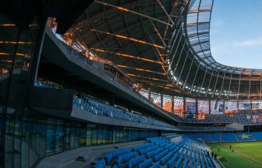 Rusya, Moskova, Ekim 2017: Moscowe yeni inşa edilmiş Dinamo stadı nda alan sunum