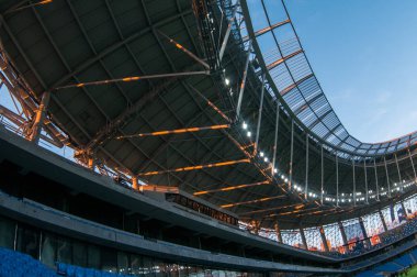 Rusya, Moskova, Ekim 2017: Moscowe yeni inşa edilmiş Dinamo stadı nda alan sunum