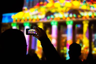 Moskova, Rusya-Eylül 24, 2017: Seyirci ışık gösterisi 