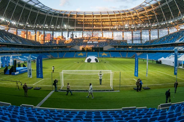 Rússia Moscou Outubro 2017 Apresentação Campo Recém Construído Dynamo Stadium — Fotografia de Stock