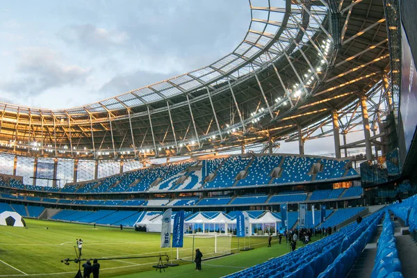 Rusya, Moskova, Ekim 2017: Moscowe yeni inşa edilmiş Dinamo stadı nda alan sunum