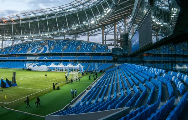 Rusya, Moskova, Ekim 2017: Moscowe yeni inşa edilmiş Dinamo stadı nda alan sunum