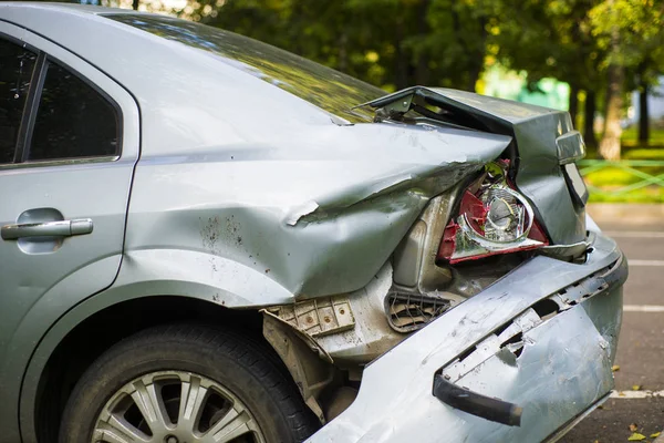 Car Accident Damaged Road Car Crash Accident Street Damaged Automobiles — Stock Photo, Image