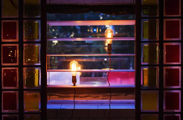 Filament Lamps Window — Stock Photo, Image