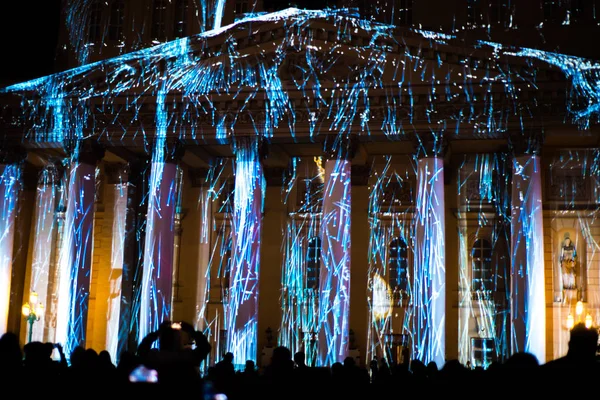 Moscú Rusia Septiembre 2017 Espectadores Espectáculo Luces World Moscú —  Fotos de Stock