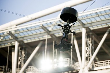 Rusya, Moskova, Ağustos 2017: Futbol maçında Spartak Moskova (Moskova) - Lokomotiv (Moskova TV kamera)