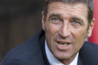 Rusya, Moskova, Ağustos 2017: Baş antrenör Spartak Moskova Futbol Kulübü Massimo Carrera