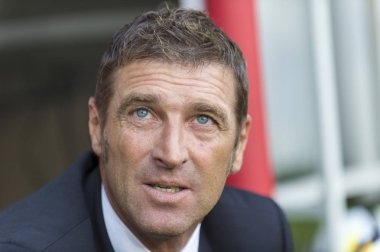 Rusya, Moskova, Ağustos 2017: Baş antrenör Spartak Moskova Futbol Kulübü Massimo Carrera