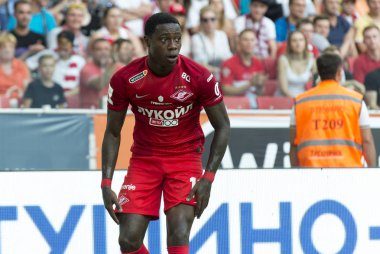 Rusya, Moskova, Ağustos 2017: İleri, Spartak futbol kulübü Quincy Promes