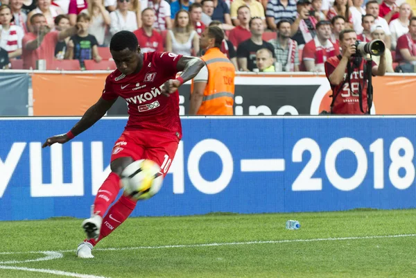 Rusya, Moskova, Ağustos 2017: İleri, Spartak futbol kulübü Quincy Promes