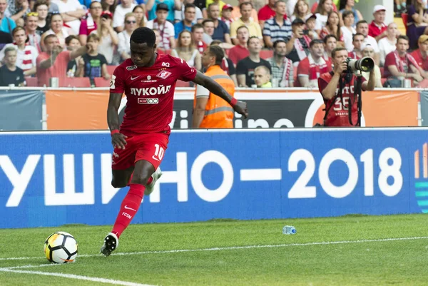 Rusya, Moskova, Ağustos 2017: İleri, Spartak futbol kulübü Quincy Promes