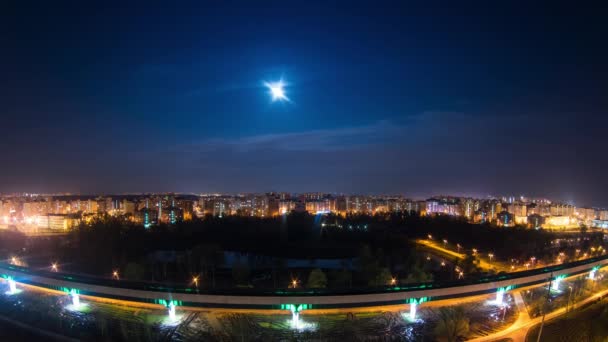 Timelapse Evening Traffic Trains Planes Moscow — Stock Video