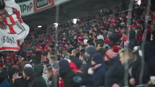 Rússia Moscou Março 2018 Fãs Spartak Jogo Premier League Estão — Vídeo de Stock