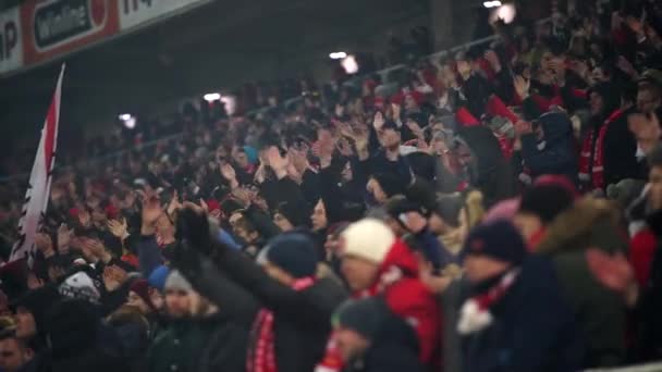 Rússia Moscou Março 2018 Fãs Spartak Jogo Premier League Estão — Vídeo de Stock