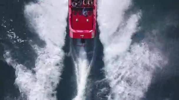 Légi Felvétel Idegenforgalmi Csónakot Kék Tenger — Stock videók