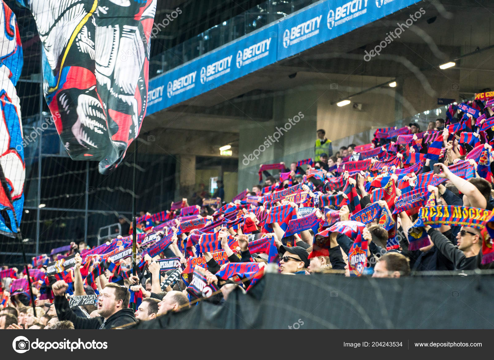 Spartak moscow soccer club fans hi-res stock photography and