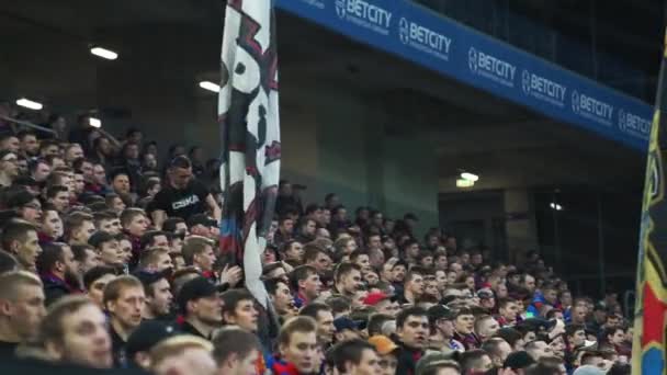 Russia Mosca Maggio 2018 Tifosi Della Squadra Calcio Cska Nella — Video Stock