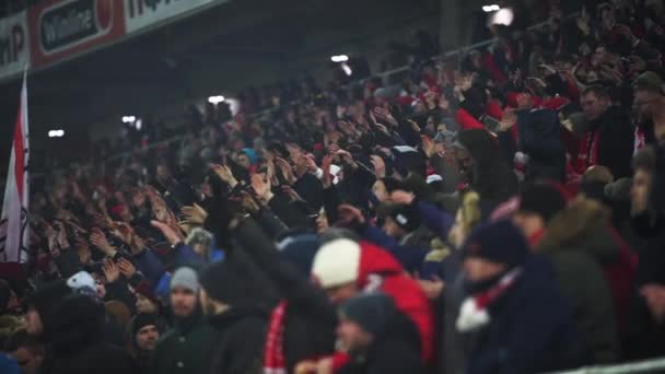 Rusia Moskow Maret 2018 Penggemar Klub Sepak Bola Spartak Moscow — Stok Video