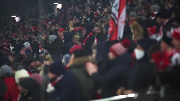 Rússia Moscou Março 2018 Fãs Spartak Moscou Clube Futebol Durante — Vídeo de Stock