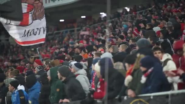 Rússia Moscou Março 2018 Fãs Spartak Moscou Clube Futebol Durante — Vídeo de Stock