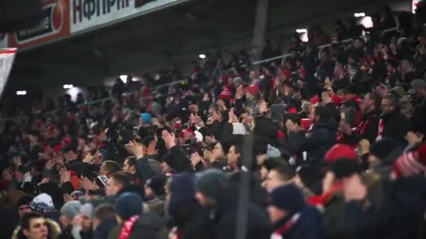 Rússia Moscou Março 2018 Fãs Spartak Moscou Clube Futebol Durante — Vídeo de Stock