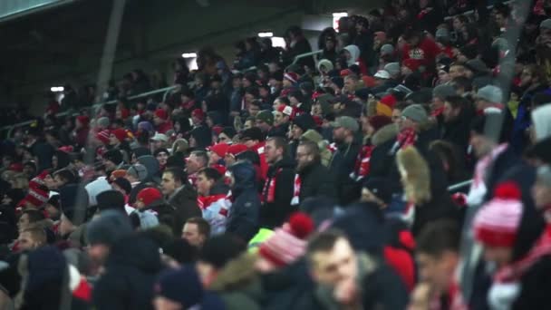 Rússia Moscou Março 2018 Fãs Spartak Moscou Clube Futebol Durante — Vídeo de Stock