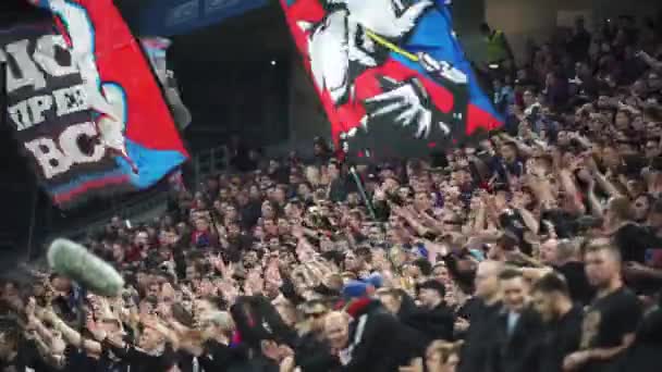 Rusko Moskva Květen 2018 Fanoušci Fotbalového Klubu Cska Moskva Ruské — Stock video