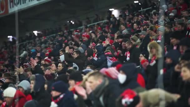 Rússia Moscou Março 2018 Fãs Spartak Moscou Clube Futebol Durante — Vídeo de Stock