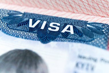 Vize damgası seyahat pasaport göçmenlik makro göç