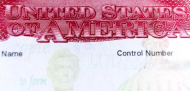 Amerika Birleşik Devletleri inspription ABD'ye giriş vizesi