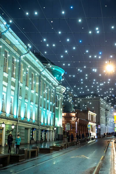 Rusia Moscú Diciembre 2017 Año Nuevo Decoración Iluminación Navidad Calle —  Fotos de Stock