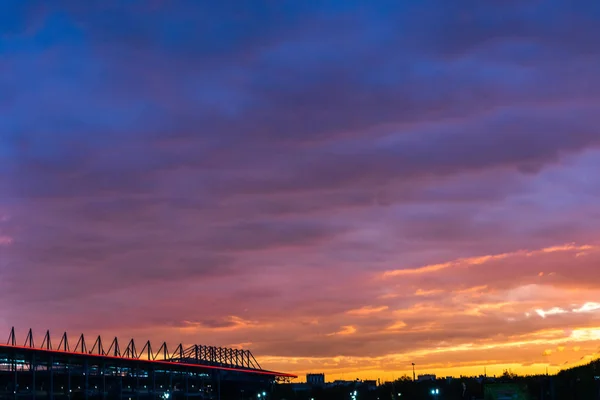 Zachód Słońca Stadionie — Zdjęcie stockowe