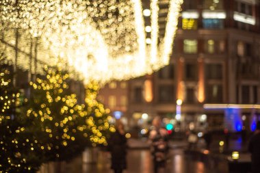 Noel aydınlatma, Festively dekore edilmiş. arka plan bulanıklık