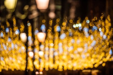 Nikolskaya street, Moskova, Rusya Red Square yakınındaki gece ışıkları