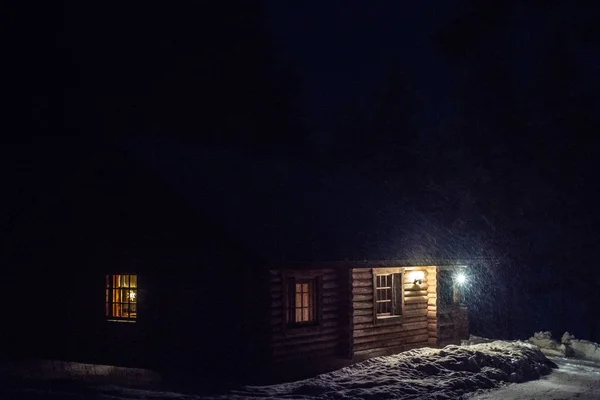 Ein Einsames Haus Einem Kiefernwald — Stockfoto