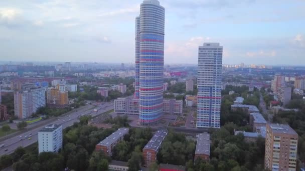 Wohnkomplex Tricolor Blick Von Oben — Stockvideo