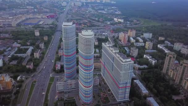 Wohnkomplex Tricolor Blick Von Oben — Stockvideo