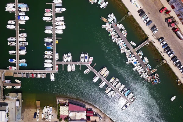 Yacht Parking Terrain Marina Yacht Voilier Est Amarré Quai Vue — Photo