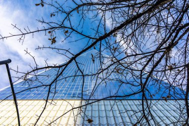 ABD, New York, Aralık 2018: Dünya Ticaret Merkezi Batı yarımkürede en yüksek binası ve dünyanın üçüncü en yüksek binası olan