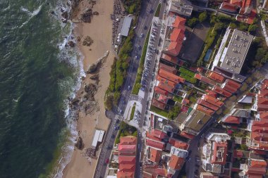 Portekiz 'de güzel bir yaz gününde Porto' nun hava manzarası