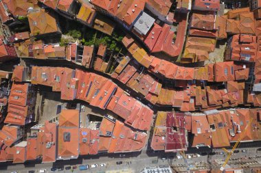 Portekiz 'de güzel bir yaz gününde Porto' nun hava manzarası