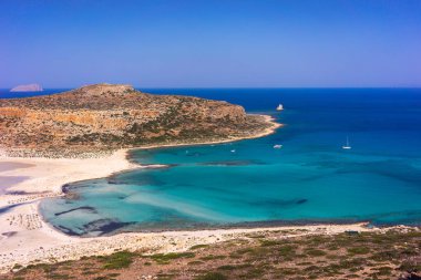 Balos lagün adada Crete, Yunanistan
