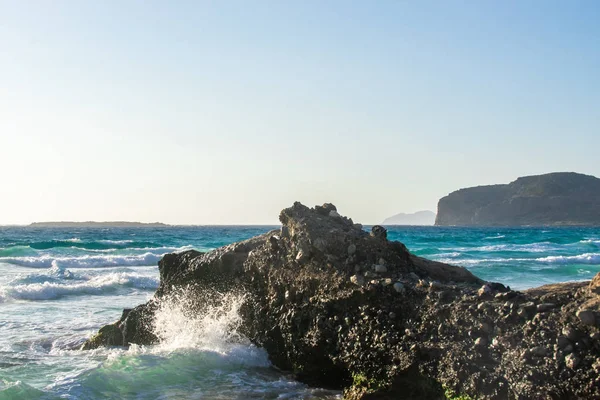 Olas Del Mar Playa Falasarna Creta — Foto de Stock