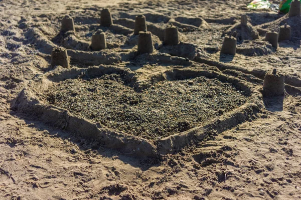 Piaszczysty Zamek Plaży — Zdjęcie stockowe