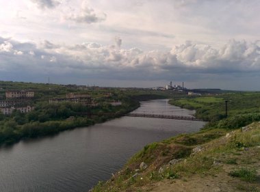Güzel yaz tundra manzara Rus Arctic bölgesinde. Vorkuta, Komi Cumhuriyeti