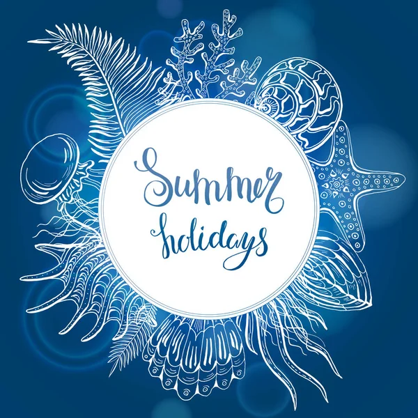 Deniz kabuklarını, deniz yıldızı, Deniz anası bileşimi. Sualtı dünyasını. Deniz arka plan.