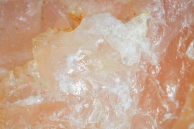 Rose kuvars. Mineral doku. Makro doğal gemstone çekim. Ham maden. Arka plan.