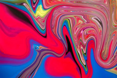 Akrilik boya, mermer etkisi fantastik lekeleri.