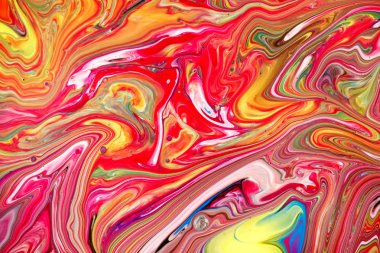 Soyut çok renkli boya arka plan. Mermer desenli akrilik doku. Duvar kağıdı. Boyaları karıştırıyorum. Modern sanat.