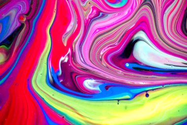 Soyut çok renkli boya arka plan. Mermer desenli akrilik doku. Duvar kağıdı. Boyaları karıştırıyorum. Modern sanat.